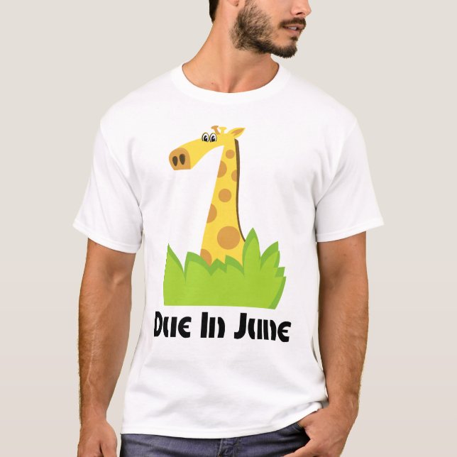 T-shirt de maternité mignon de dû en juin (Devant)