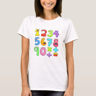 T-shirt de maths à chiffres colorés pour enfants