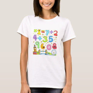 T-shirt de maths mignon avec des nombres et des éq