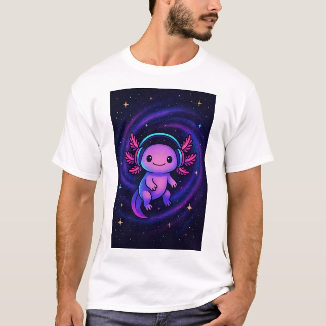 T-shirt de mème Axolotl cosmique (Devant)