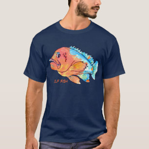 T-shirt de mérou de bande dessinée de poissons
