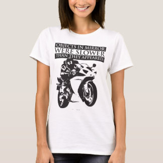 T-shirt de moto - objets dans le miroir