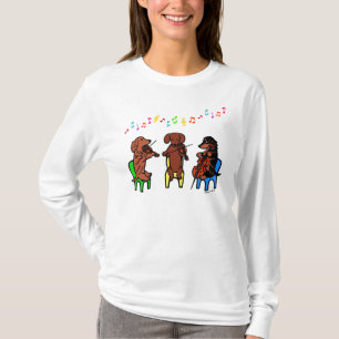 T-shirt de musiciens de trio de ficelle de teckel