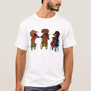 T-shirt de musiciens de trio de ficelle de teckel