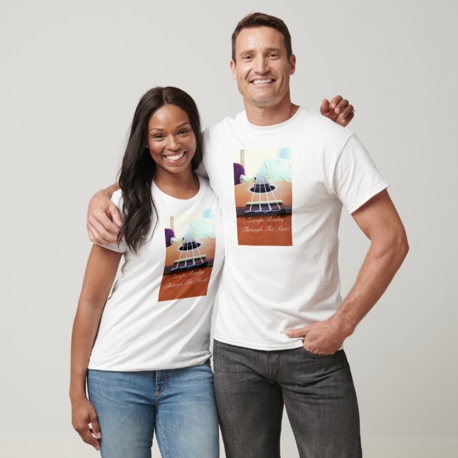 T-shirt de musique à col blanc (Unisexe)