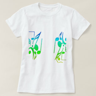 T-shirt de musique en feuille colorée