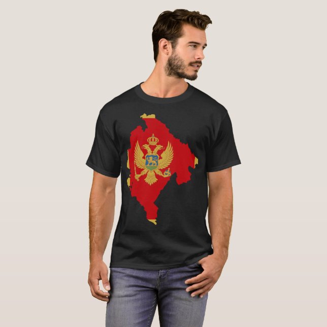 T-shirt de nation de Monténégro (Devant entier)