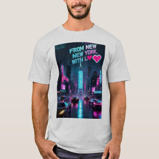 T-shirt De New York, avec Amour - East River Flow