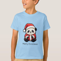 T-shirt de Noël adorable panda Père Noël