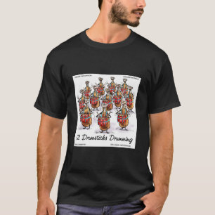 T-shirt de Noël amusant "12 baguettes de tambour b