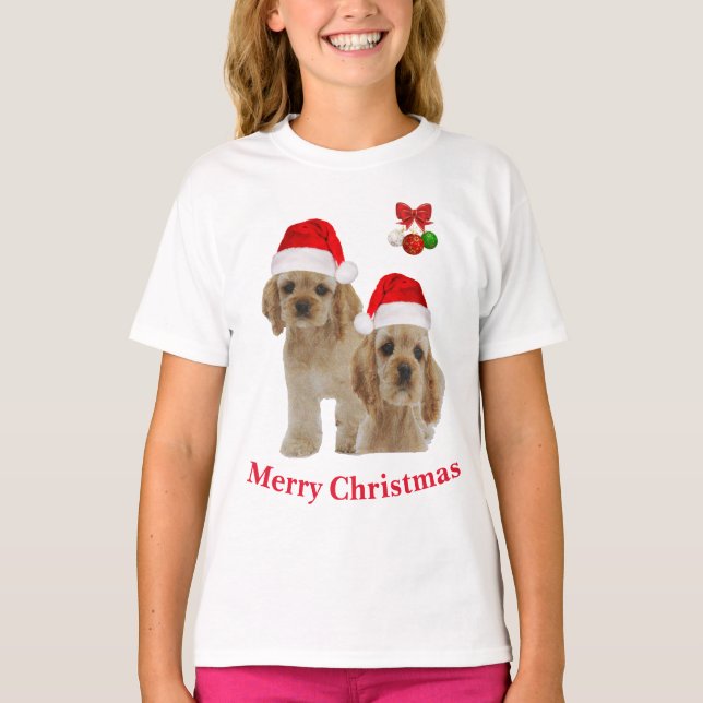 T-shirt de Noël de l'espagne Cocker (Devant)