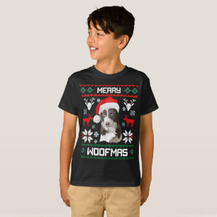 T-shirt de Noël de Woofmas de chien de border