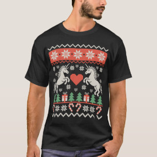 T-shirt de Noël démodé de licorne Saison des Fêtes