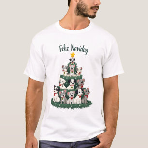 T-shirt de Noël Feliz Navidog, T-shirt drôle de ch