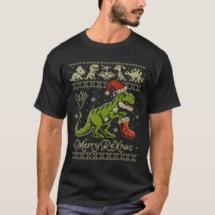 T-shirt de Noël moche de dinosaure - Noël drôle 