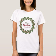 T-Shirt de Noël pour femmes à couronne