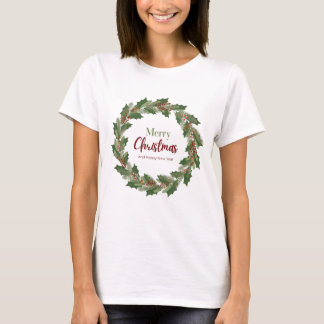 T-Shirt de Noël pour femmes à couronne
