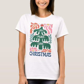 T-shirt de Noël pour femmes Boho, t-shirt de Noël.