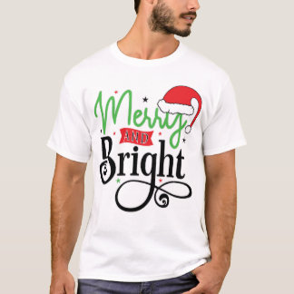 T-shirt de Noël pour femmes joyeuses et brillantes