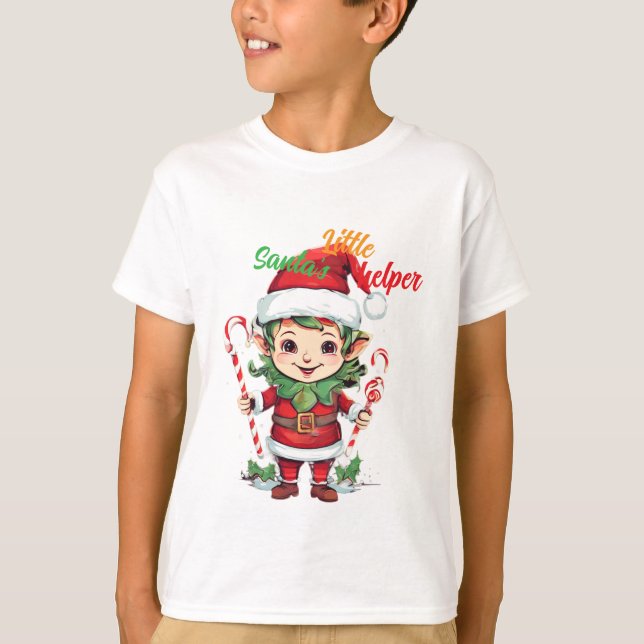 T-shirt de Noël pour petit elfe père Noël (Devant)
