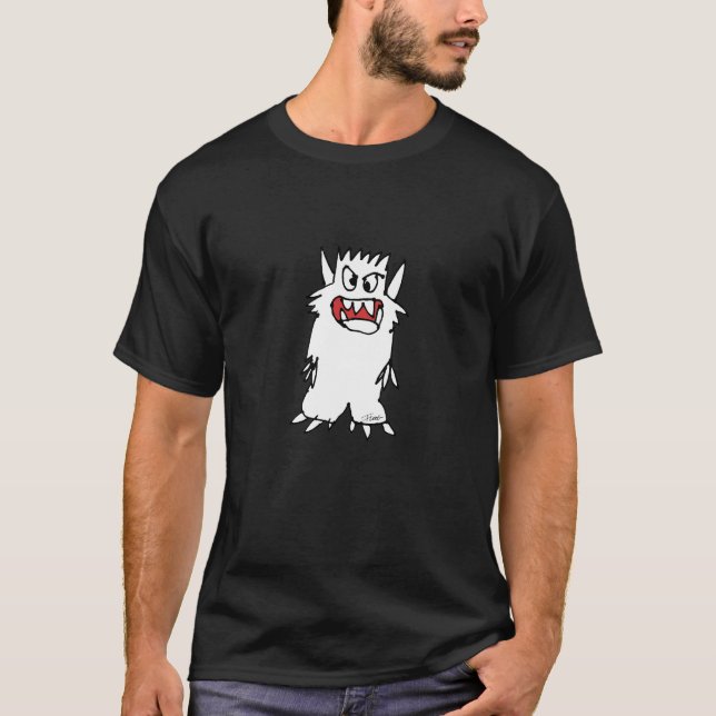 T-shirt de noir d'attitude de monstre de bande (Devant)