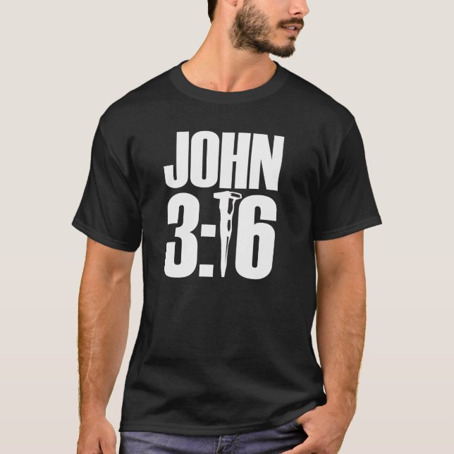 T-shirt de noir de 3h16 de John (Devant)