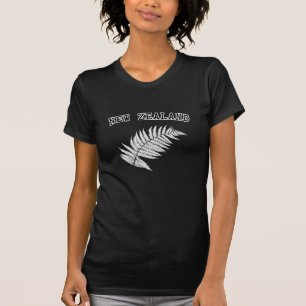T-shirt de noir de fougère argentée de la Nouvel