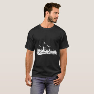 T-shirt de noir de pont d'Istanbul Bosphorus pour