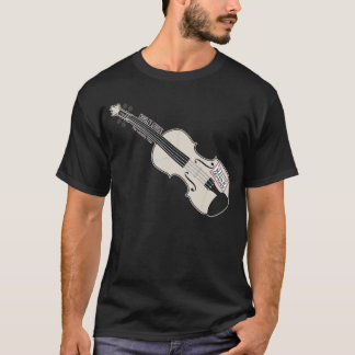 T-shirt de noir du violon du MOIS de blanchisserie