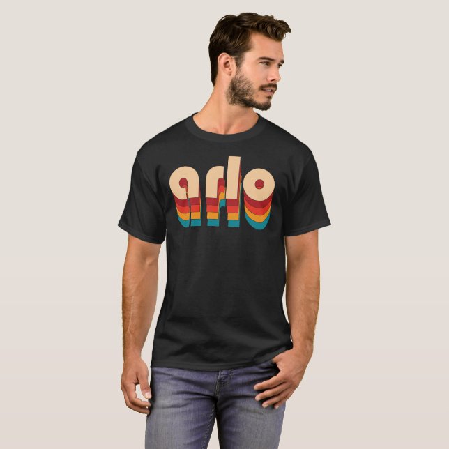 T-shirt de nom Arlo Retro (Devant entier)