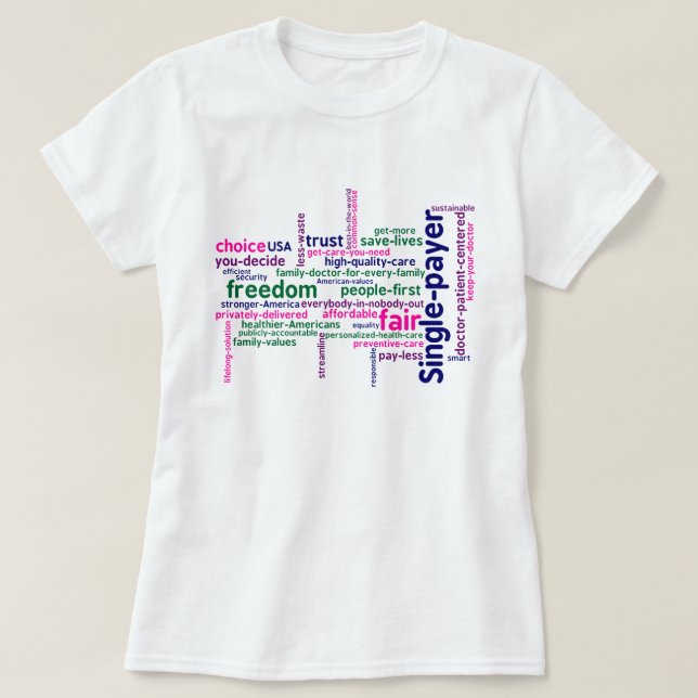 T-shirt de nuage de mot (Design devant)