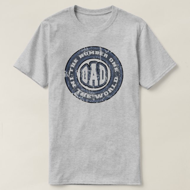 T-shirt de papa du numéro 1 affligé (Design devant)