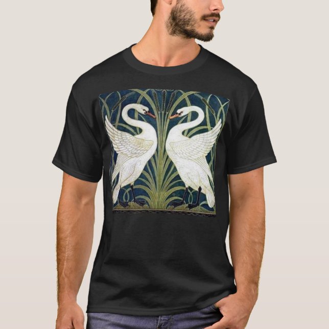 T-shirt de papier peint de cygne et de (Devant)