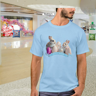 T-Shirt de Pâques Deux Lapins & Œufs de Pâques