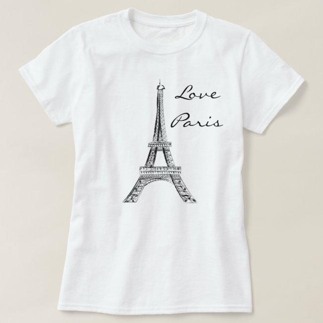 T-shirt de Paris de l'amour des femmes (Design devant)