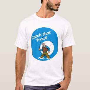 T-shirt de pêche à la truite rétro