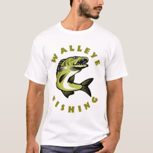 T-shirt de pêche au walleye personnalisé pour ho
