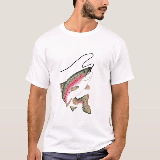 T-shirt de pêche de truite arc-en-ciel (Devant)