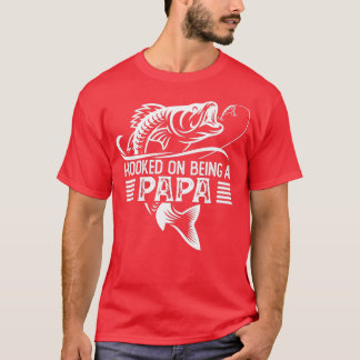 T-shirt de pêche pour papa accroché à être un Pa