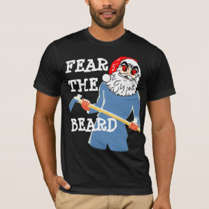 T-shirt de père Noël de barbe de crainte mauvais