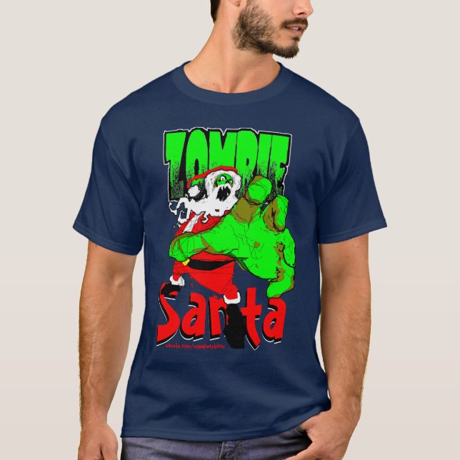 T-shirt de Père Noël de zombi (Devant)