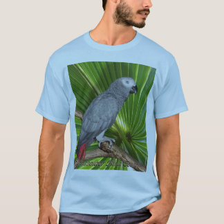 T-shirt de perroquet de gris africain