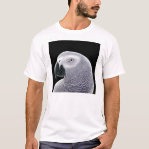 T-shirt de perroquet de gris africain