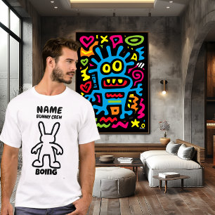 T-shirt de personnage de lapin drôle – Équipage pe