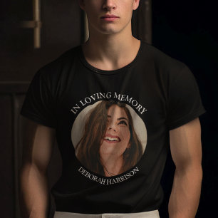 T-Shirt de photo de nom funéraire mémorial simplis
