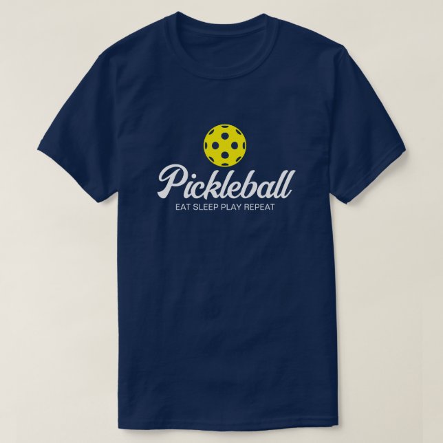 T-shirt de pickleball masculin - bleu marine (Design devant)