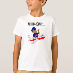 T-shirt de pilote de bande dessinée en vol