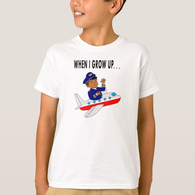 T-shirt de pilote de bande dessinée en vol (Devant)