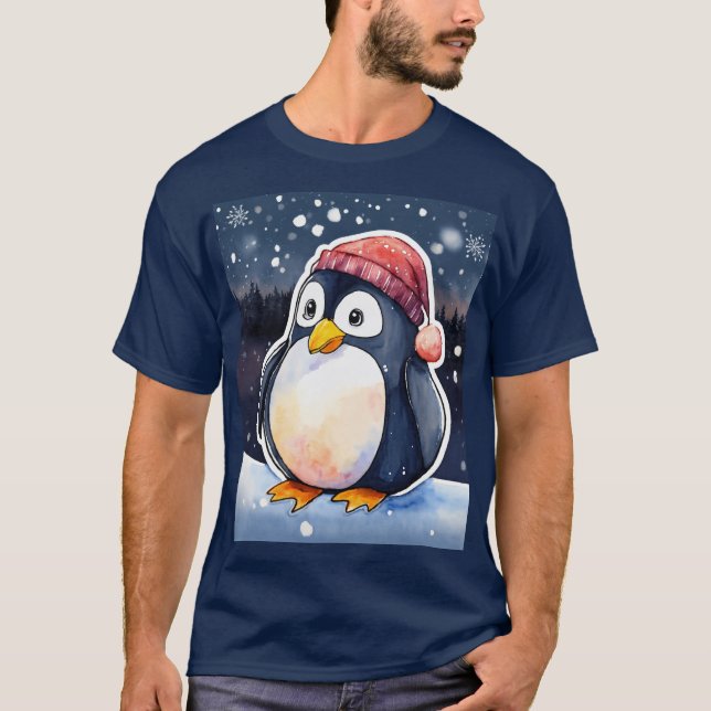 T-Shirt de pingouin d'hiver - Cute et confortable  (Devant)