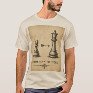 T-shirt De Pion à Reine Échecs Vintage